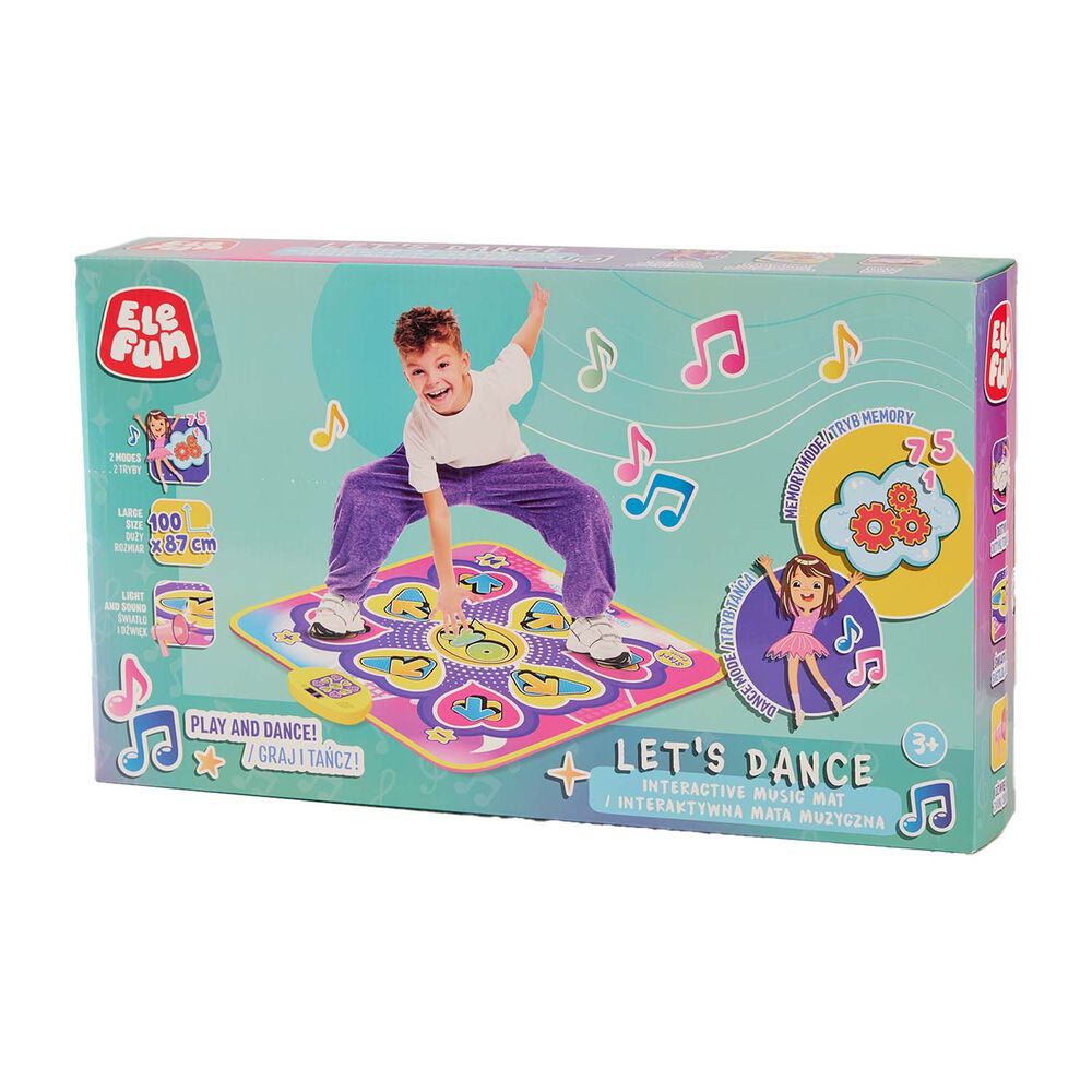 ELEFUN Interaktywna mata muzyczna Elefun Let's Dance, 2 tryby gry, strzałki i symbole