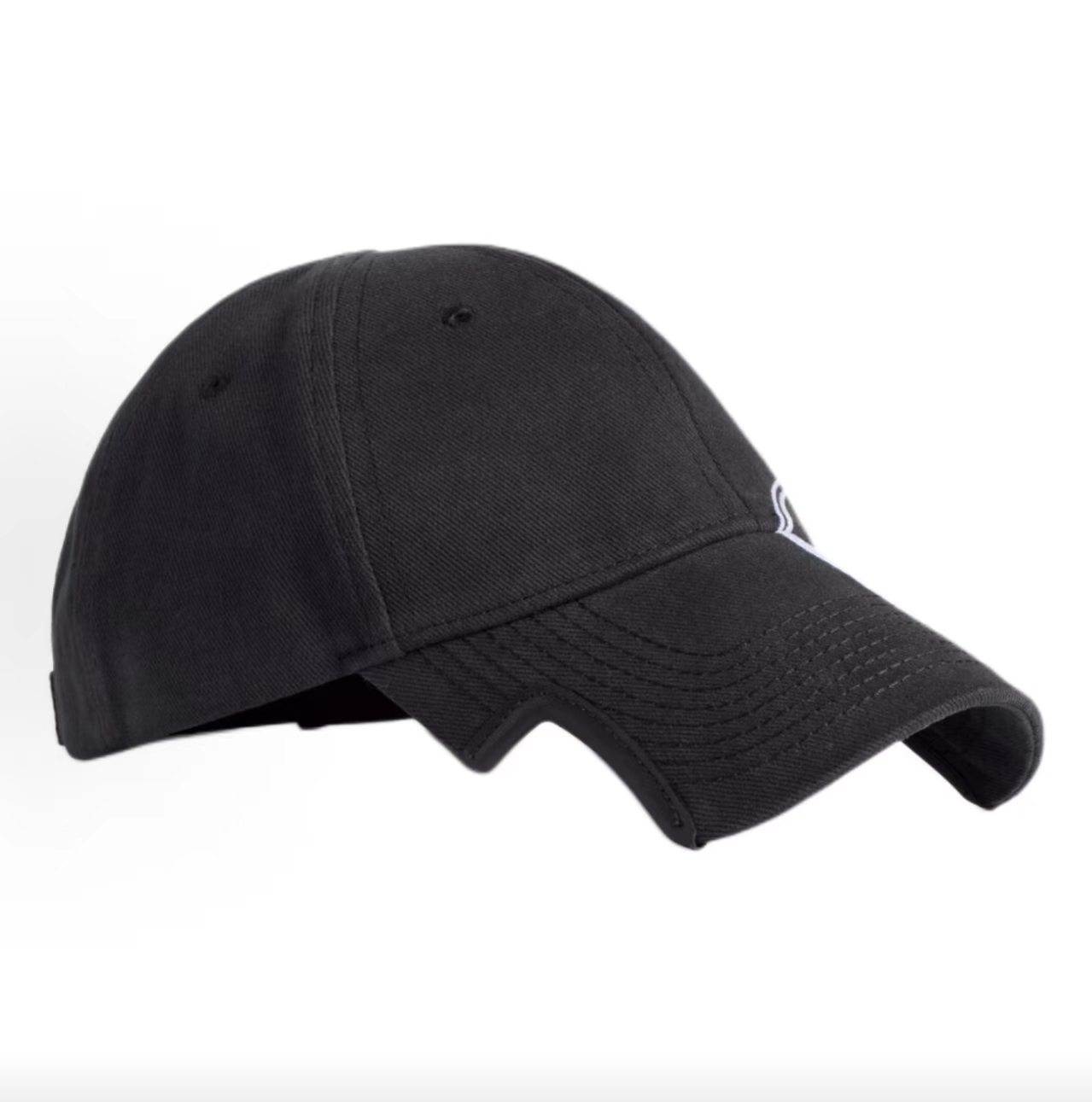 Balenciaga Side Sketch Logo Black Baseball Cap