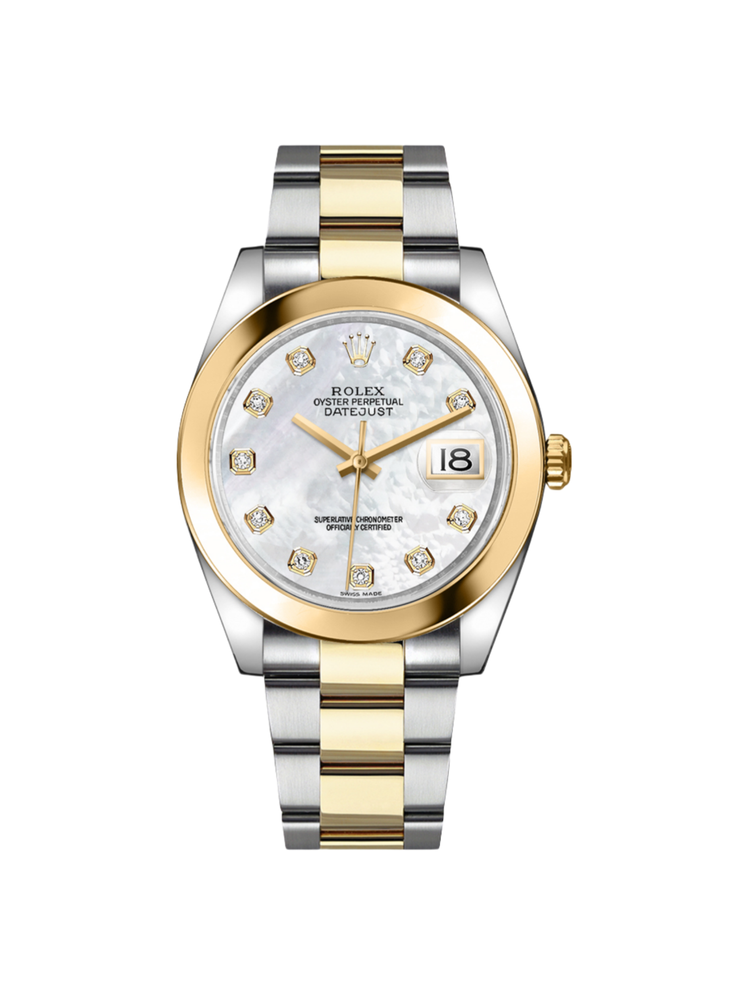 [2026 Mirror Grade]RLX Datejust 41mm 126303 White MOP Diamond Jubilee Steel and Yellow Gold