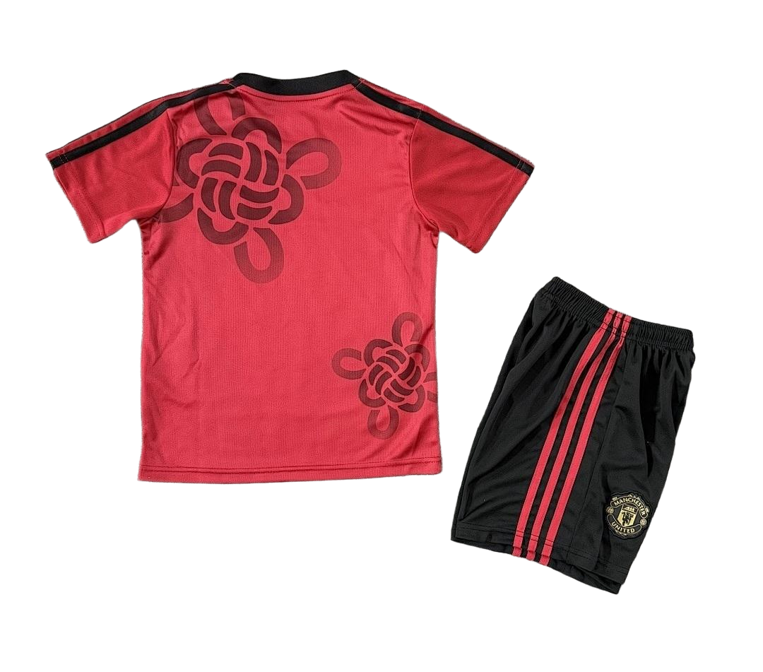 Manchester United Chinese Knot Cultral Story Kids Kit Jersey+Shorts 2025/26