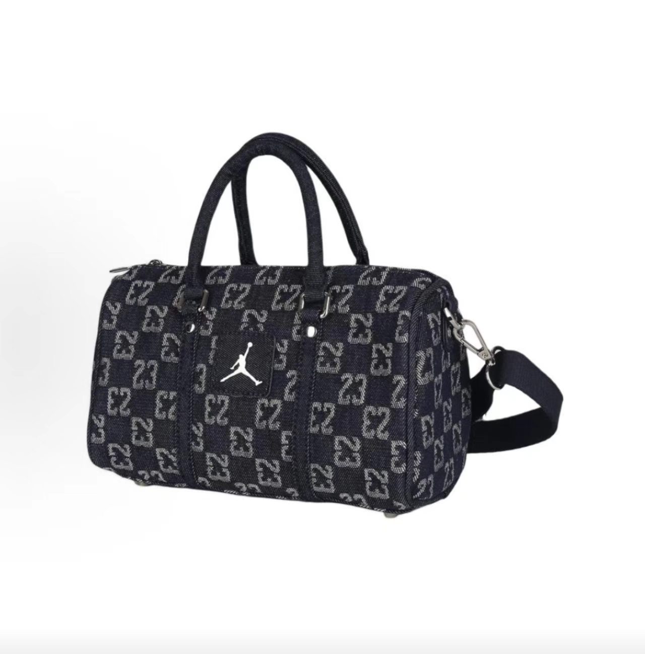 Jordan Allover 23 Monogram Dark Navy Denim Mini Duffle Crossbody Bag