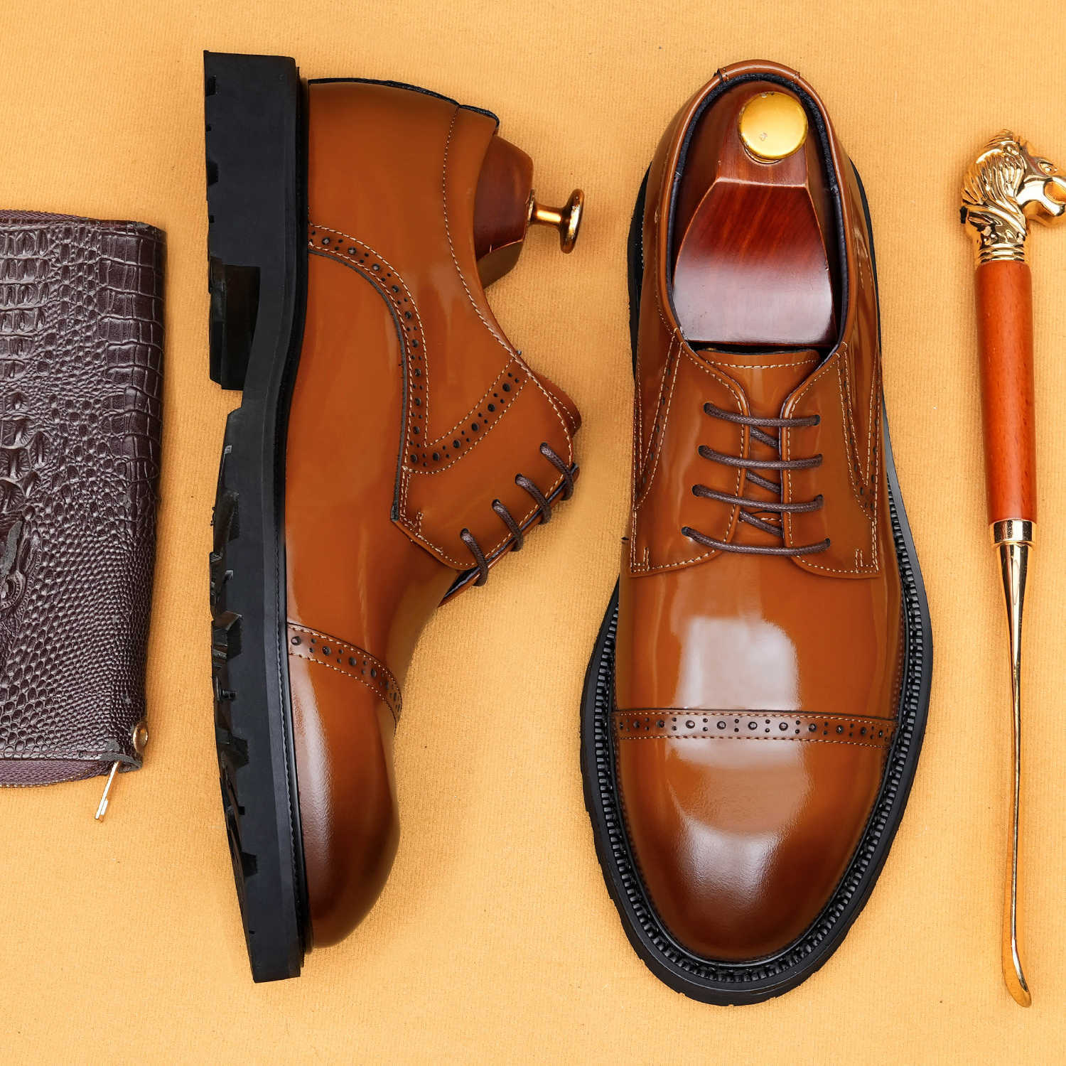 2026 New Men’s Brogue Business Derby Shoes 25869