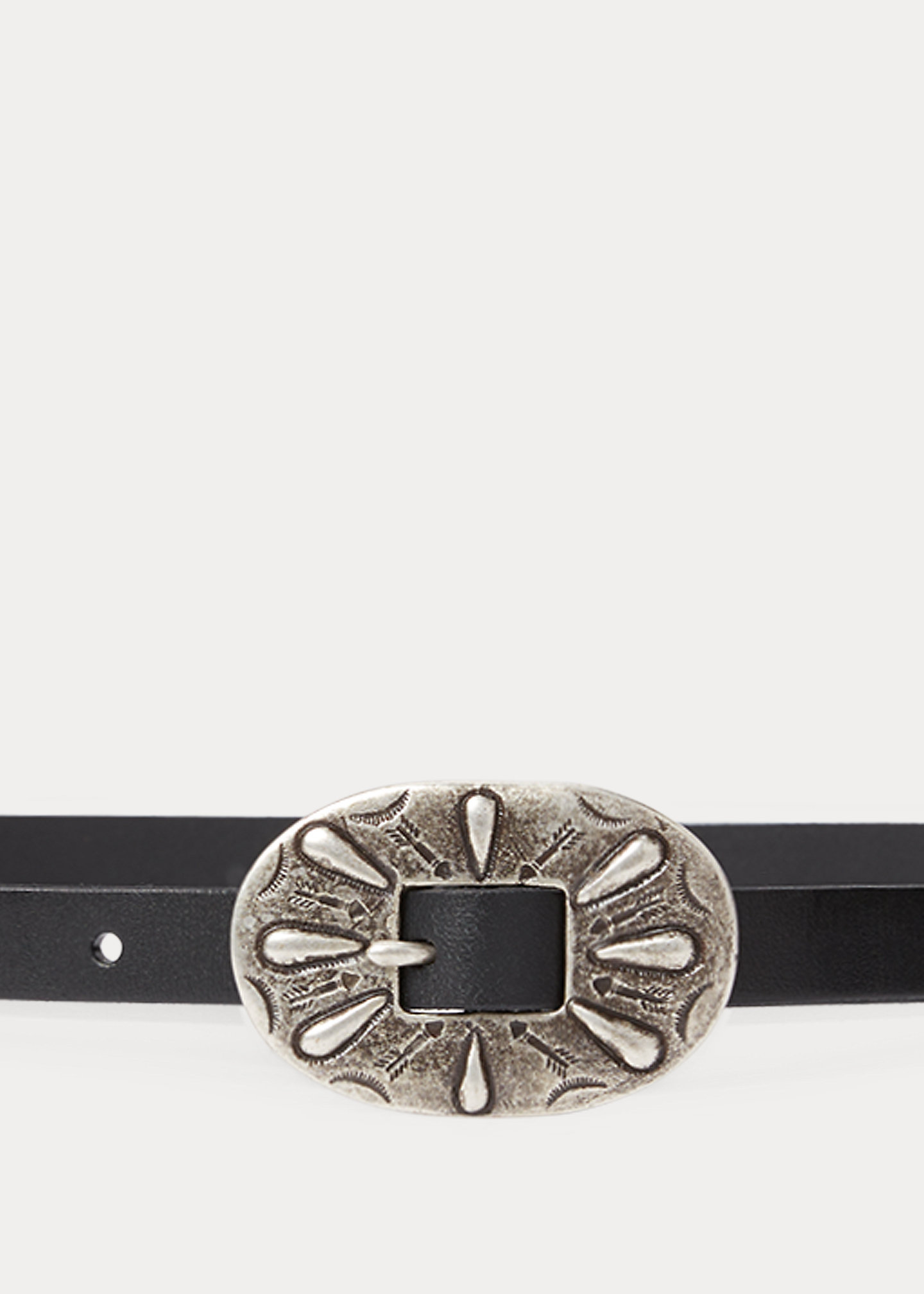 Skinny Leather Buckle Belt