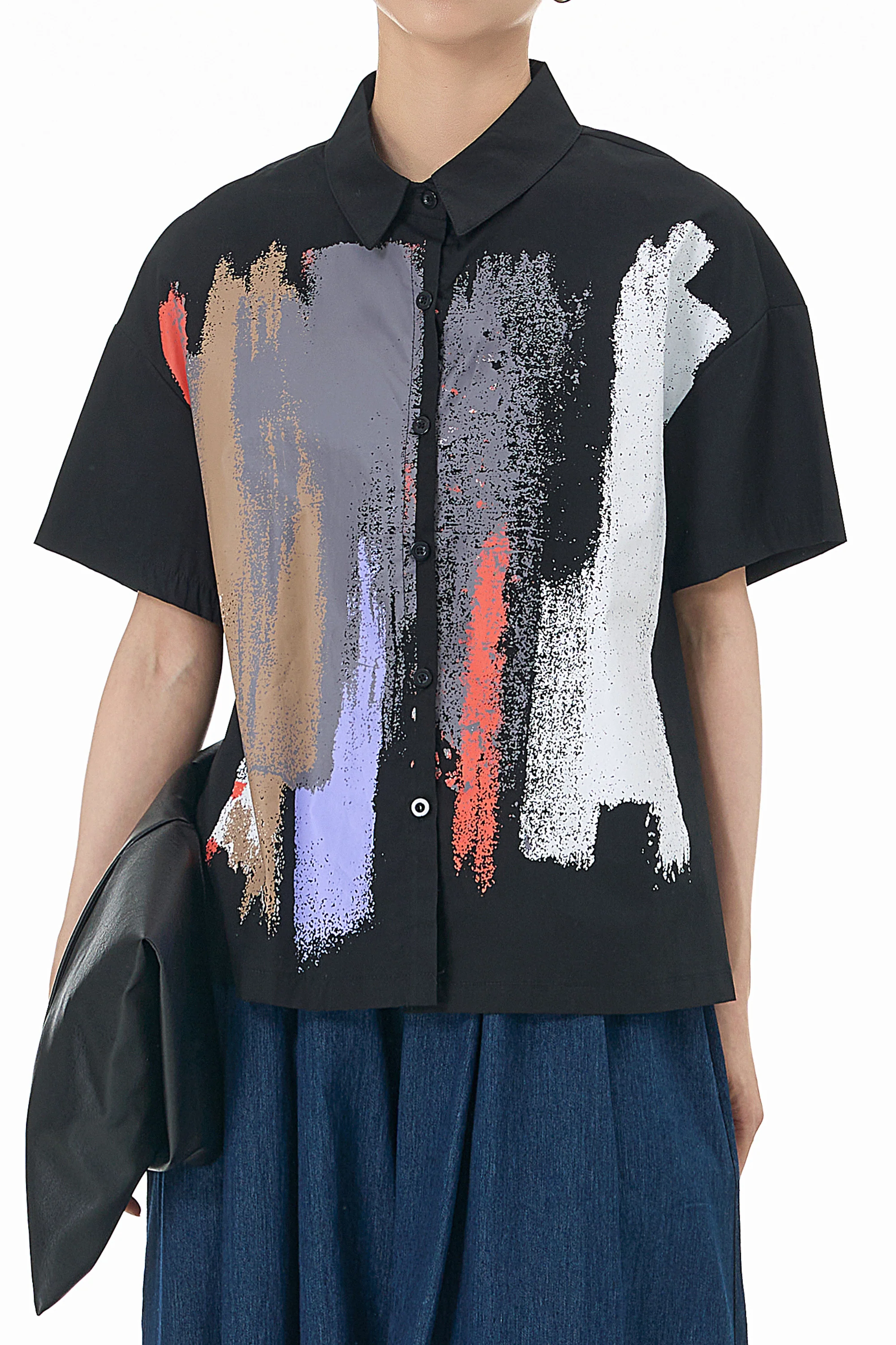 Black Surface Printed Shirt