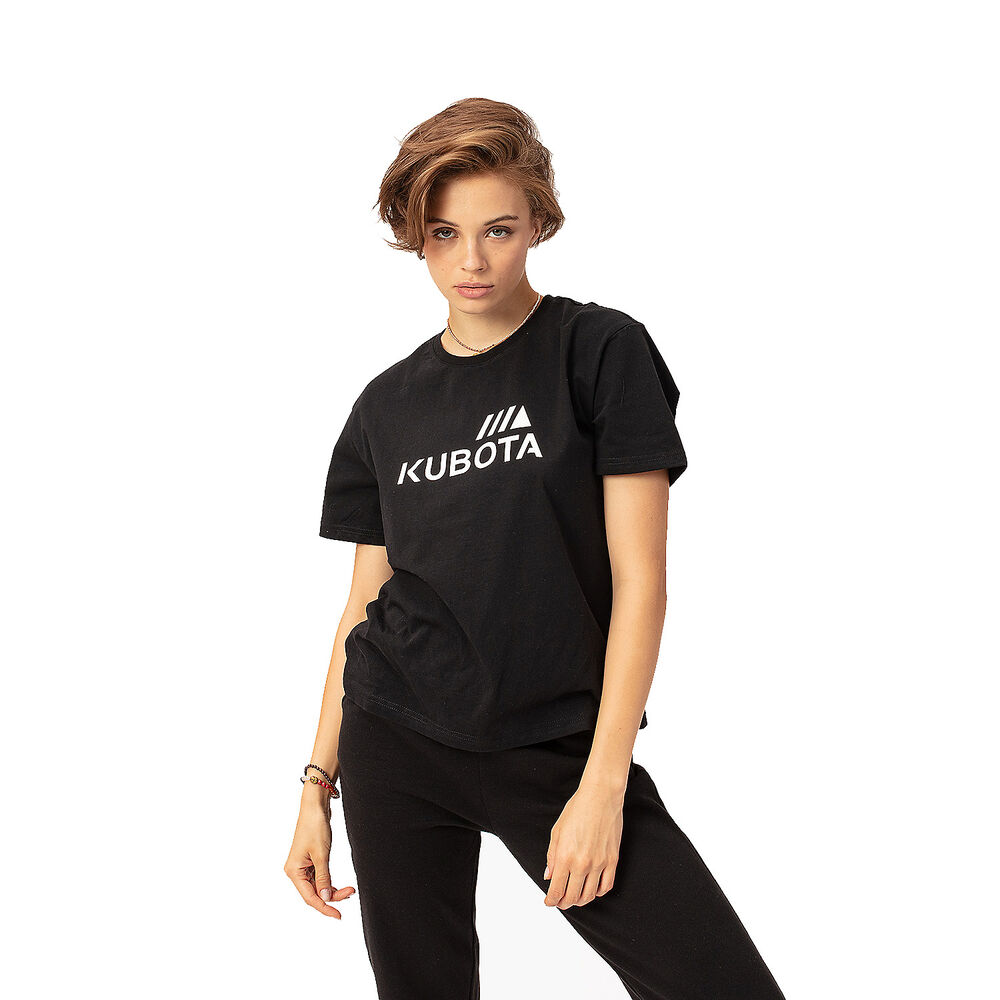 KUBOTA T-shirt damski, czarny, bawełna