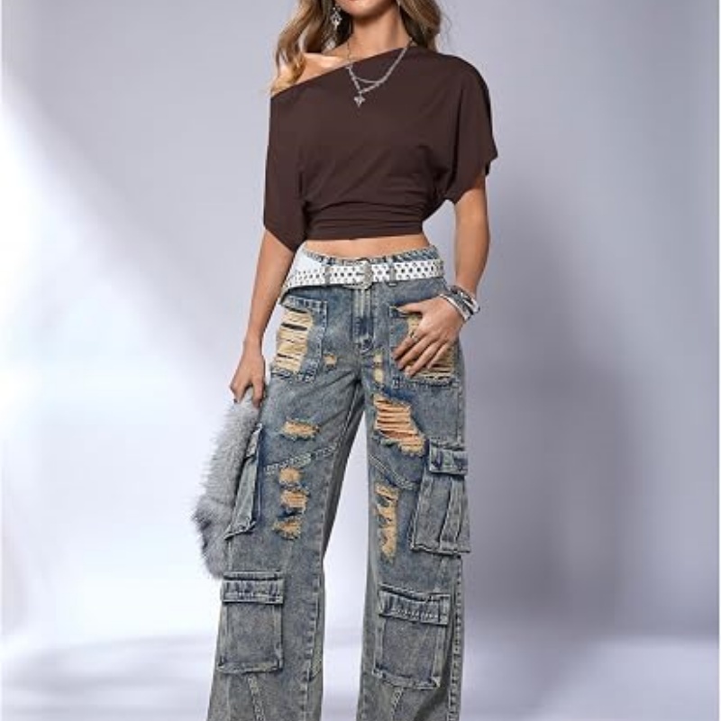 Women's Off The Shoulder Tops Asymmetrical Summer Going Out Top