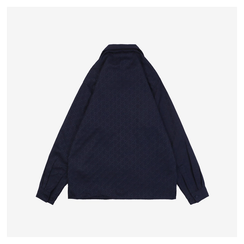 G Jacquard Collared Long-Sleeve Shirt