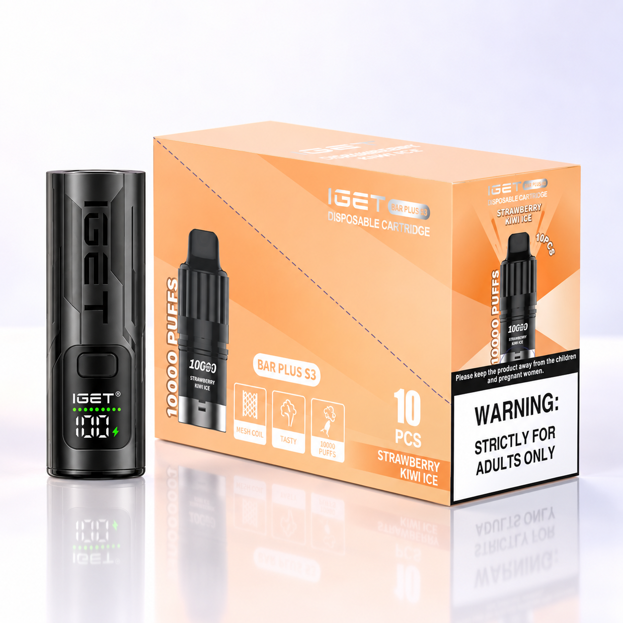 10 IGET BAR PLUS S3 POD 10000+ Puffs+IGET BAR PLUS S3 Device