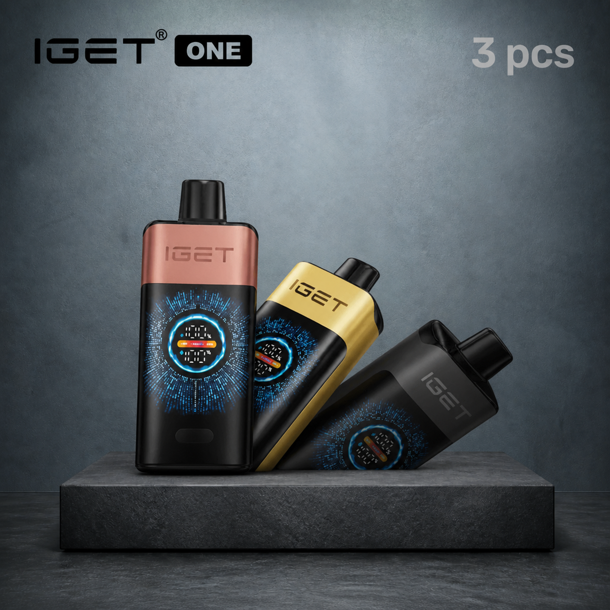 3PCS-IGET ONE 12000 Puffs Disposable Vape | Smart Screen | 2700mAh Battery | Turbo Mode