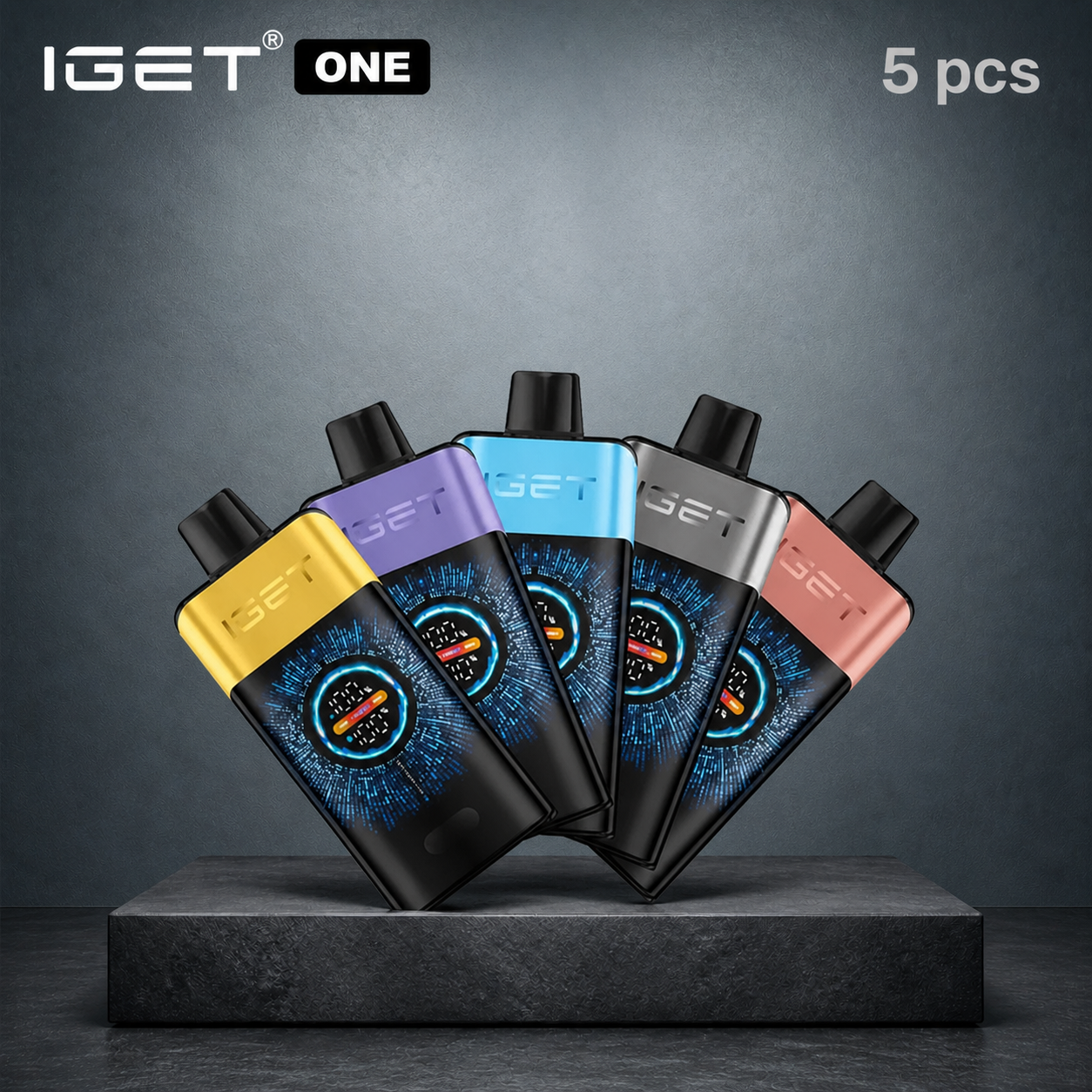 5PCS-IGET ONE 12000 Puffs Disposable Vape | Smart Screen | 2700mAh Battery | Turbo Mode