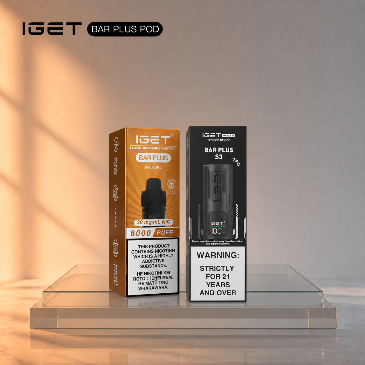 IGET BAR PLUS package  6000+ Puffs