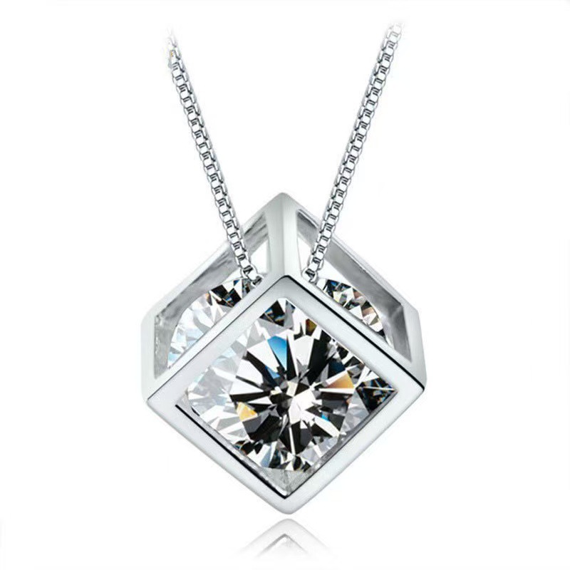 ✨Last Day Special Sale 50% OFF🔥S925 sterling silver cube luxury moissanite necklace🔥