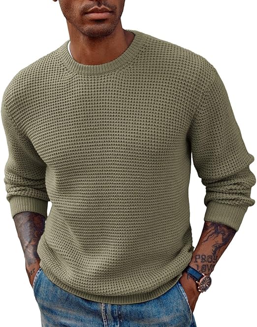 Men's crew neck pullover sweater