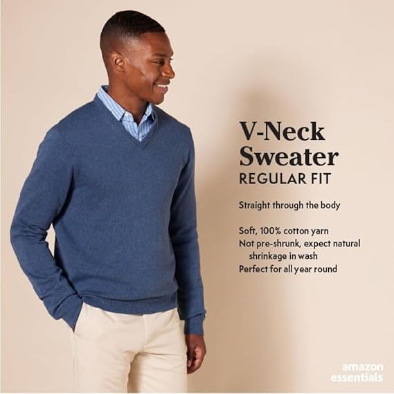 Men's V-neck sweater (available in large and extra long sizes)