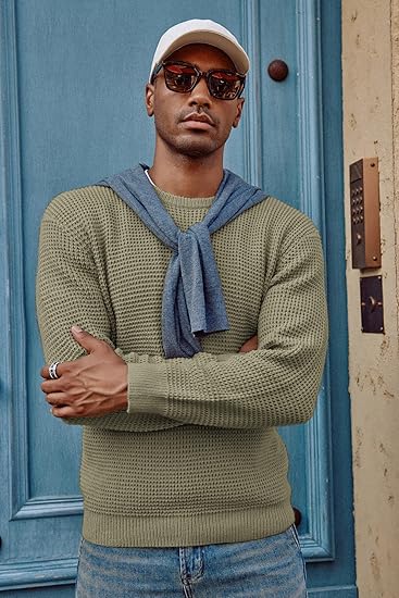 Men's crew neck pullover sweater