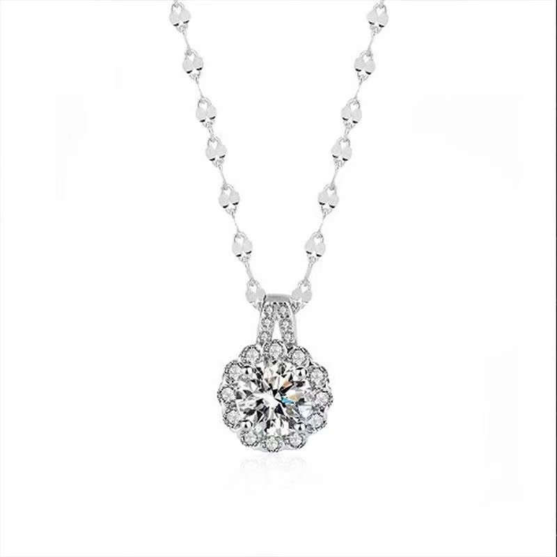 ✨Last Day Special Sale 50% OFF🔥s925 sterling silver sunflower light luxury moissanite necklace🔥
