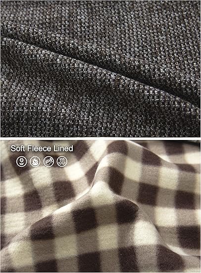Men's knitted regular fit full zip cardigan with soft brushed flannel lining