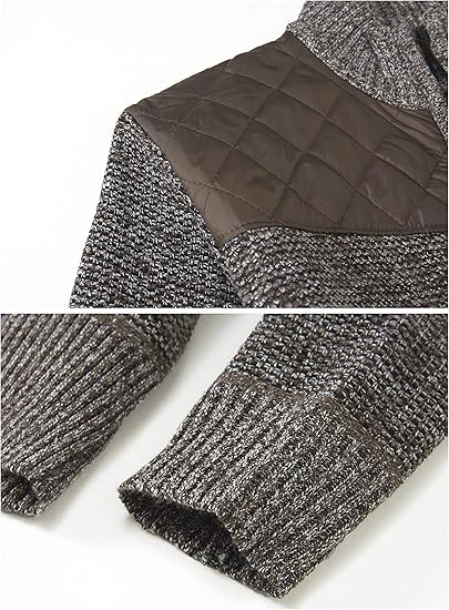 Men's knitted regular fit full zip cardigan with soft brushed flannel lining