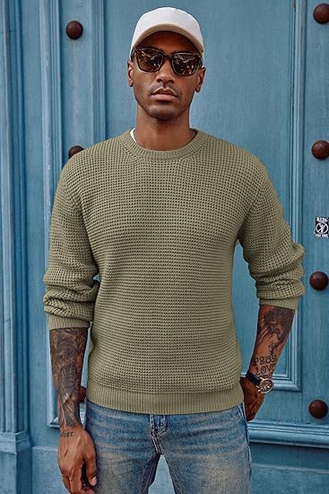 Men's crew neck pullover sweater