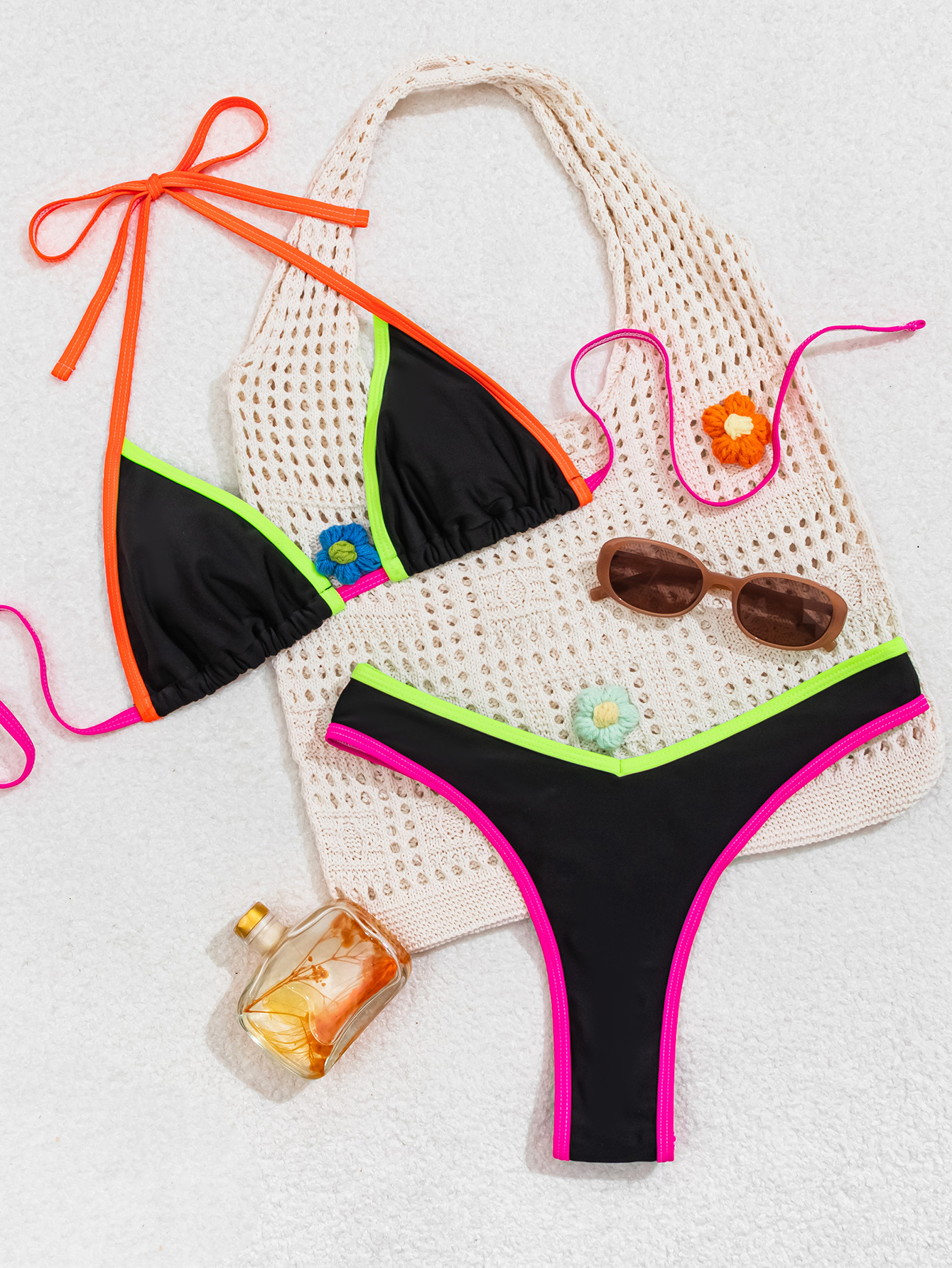 Sexy Triangle Bikini with Suspender Straps