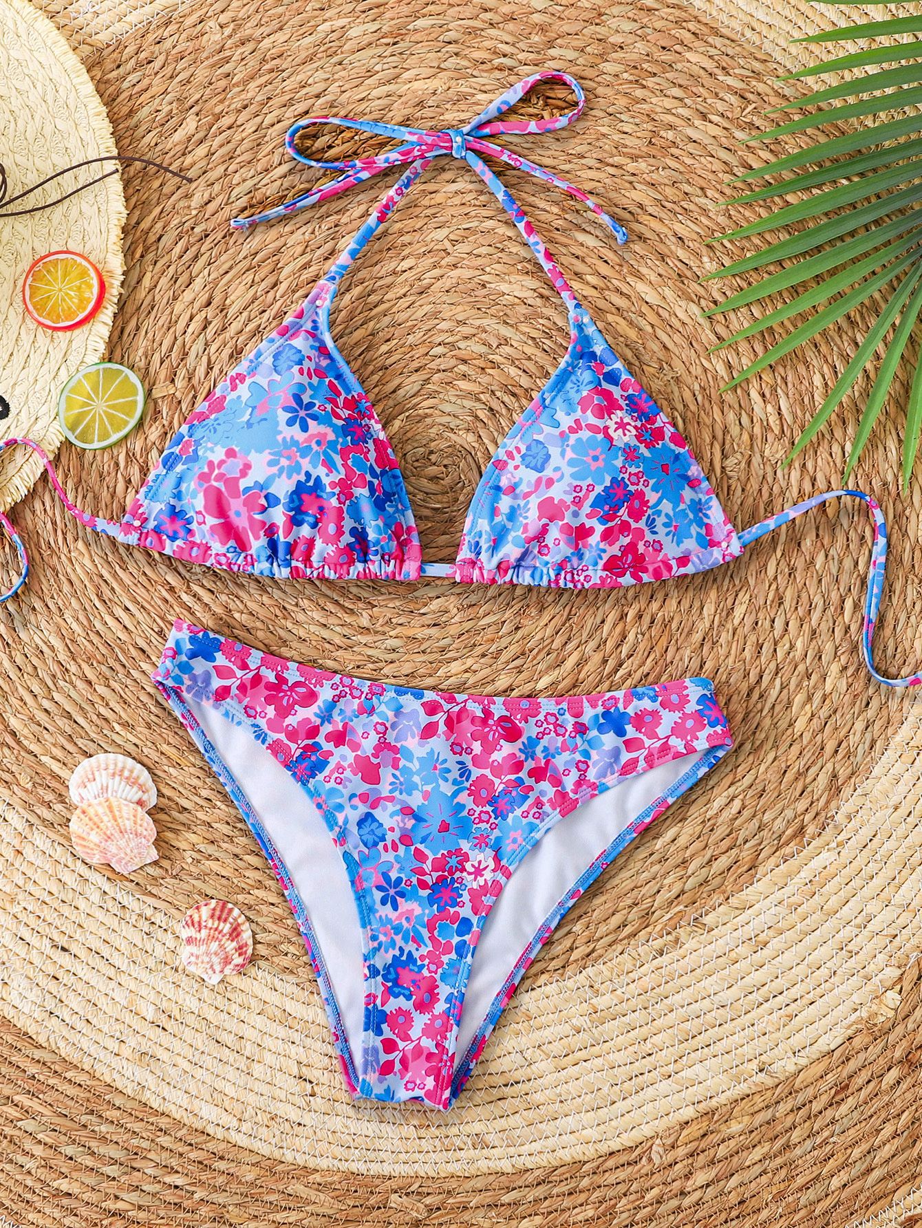 Sexy Triangle Bikini with Suspender Straps