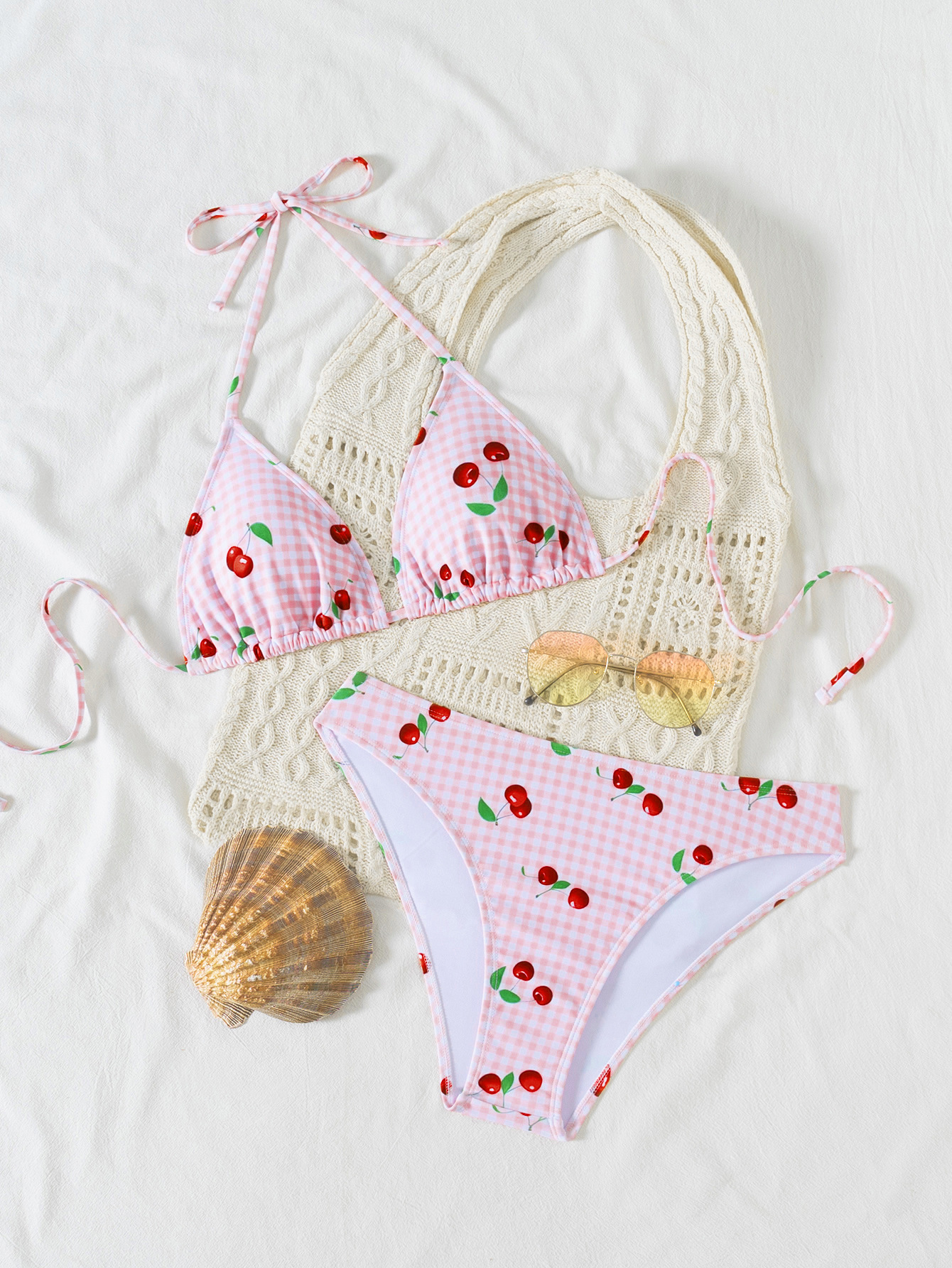 Sexy Triangle Bikini with Suspender Straps