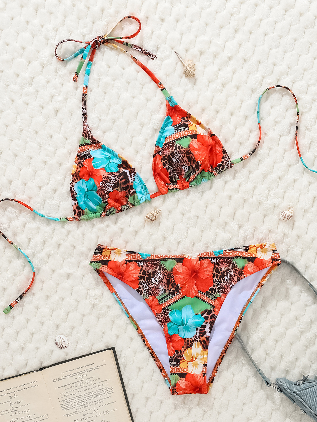 Sexy Triangle Bikini with Suspender Straps