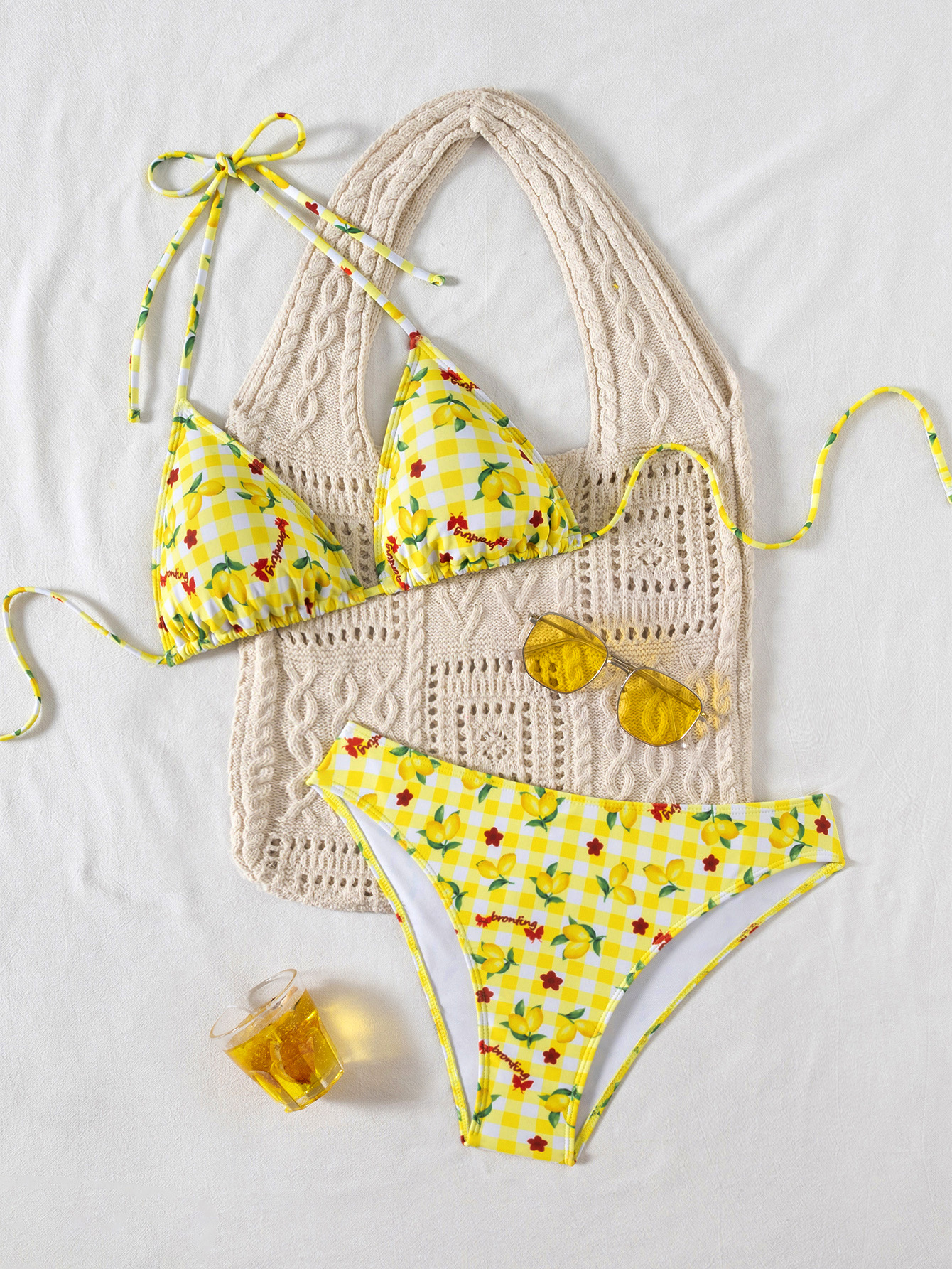 Sexy Triangle Bikini with Suspender Straps