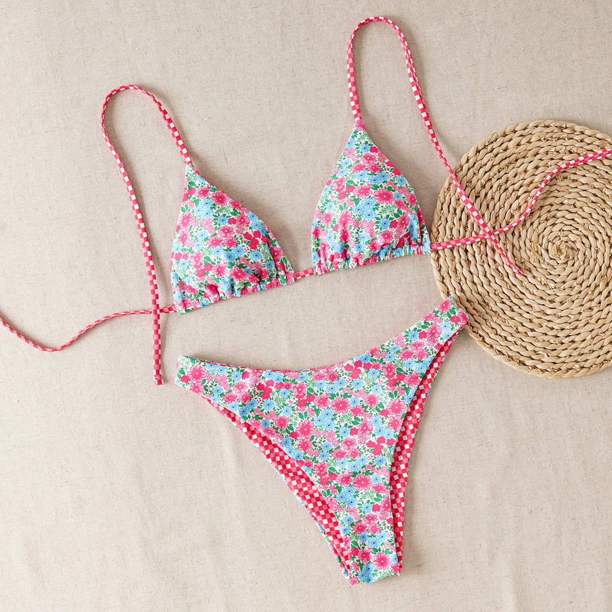 Sexy Triangle Bikini with Suspender Straps