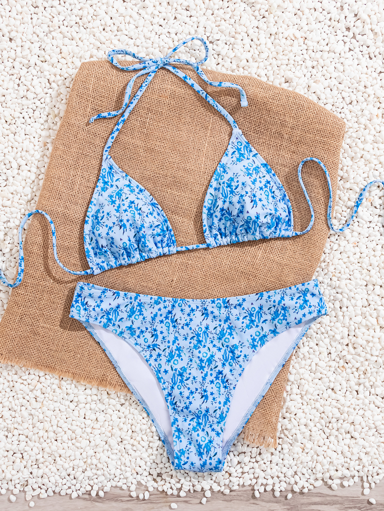 Sexy Triangle Bikini with Suspender Straps
