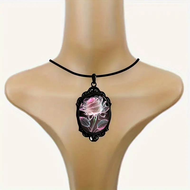 🔥Last day sale🌸 Pink Rose Pendant Necklace