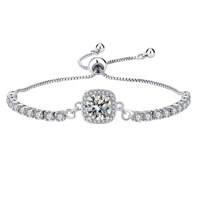 🔥HOT SALE 50% OFF🔥👑 4-in-1 Moissanite Sparkle Set – Square-Cut Necklace, Earrings, Ring & Bracelet Combo💎