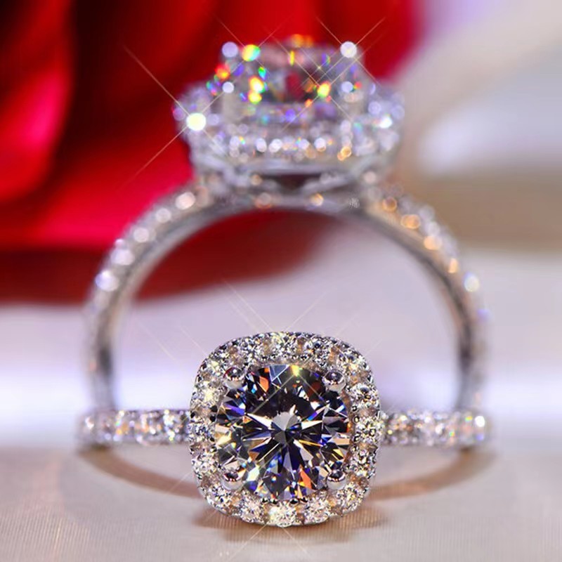 💍 S925 Silver Classic “Small Sugar Cube” Moissanite Ring – Pure Simplicity, Lasting Sparkle