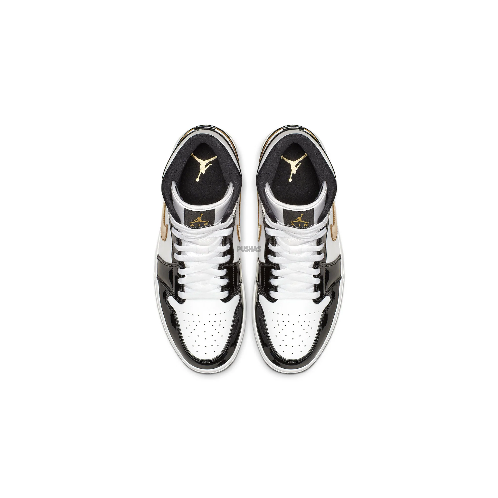 Air Jordan 1 Mid 'Patent Black White Gold' (2019)