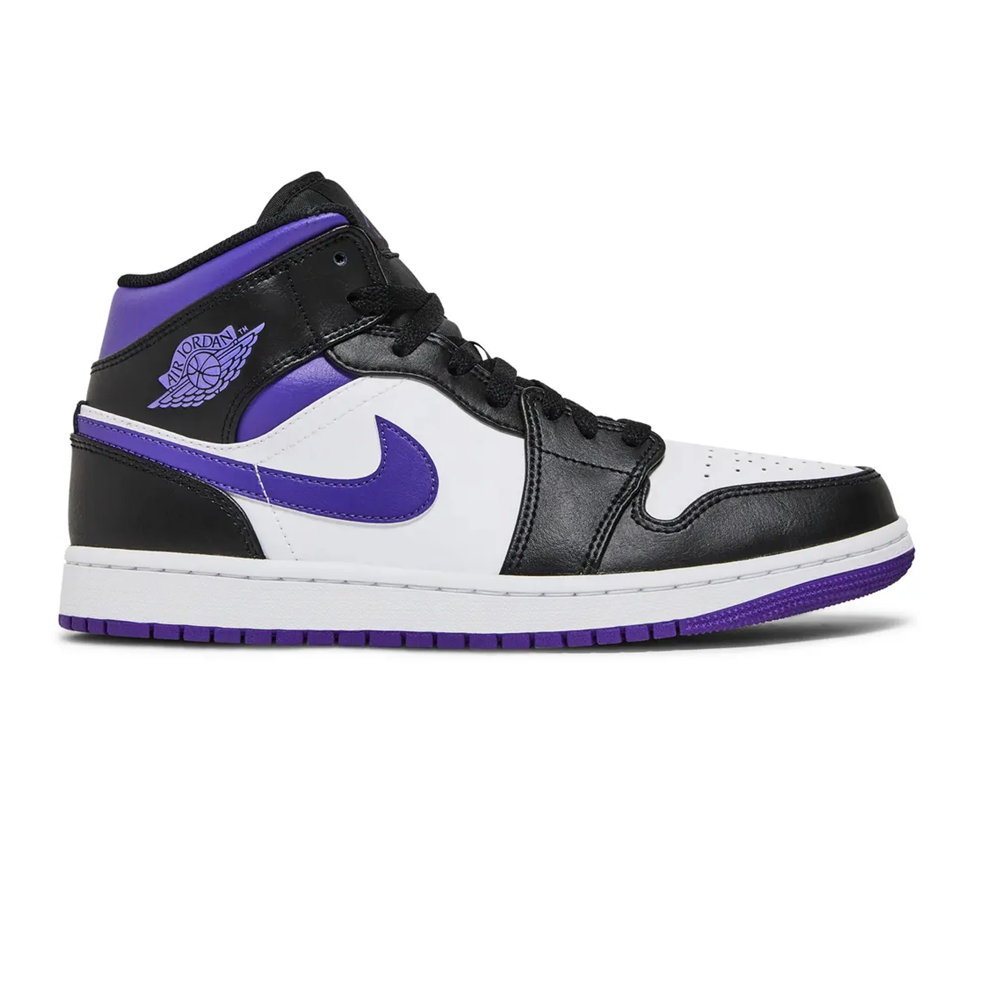 Air Jordan 1 Mid 'White Black Purple' (2022)