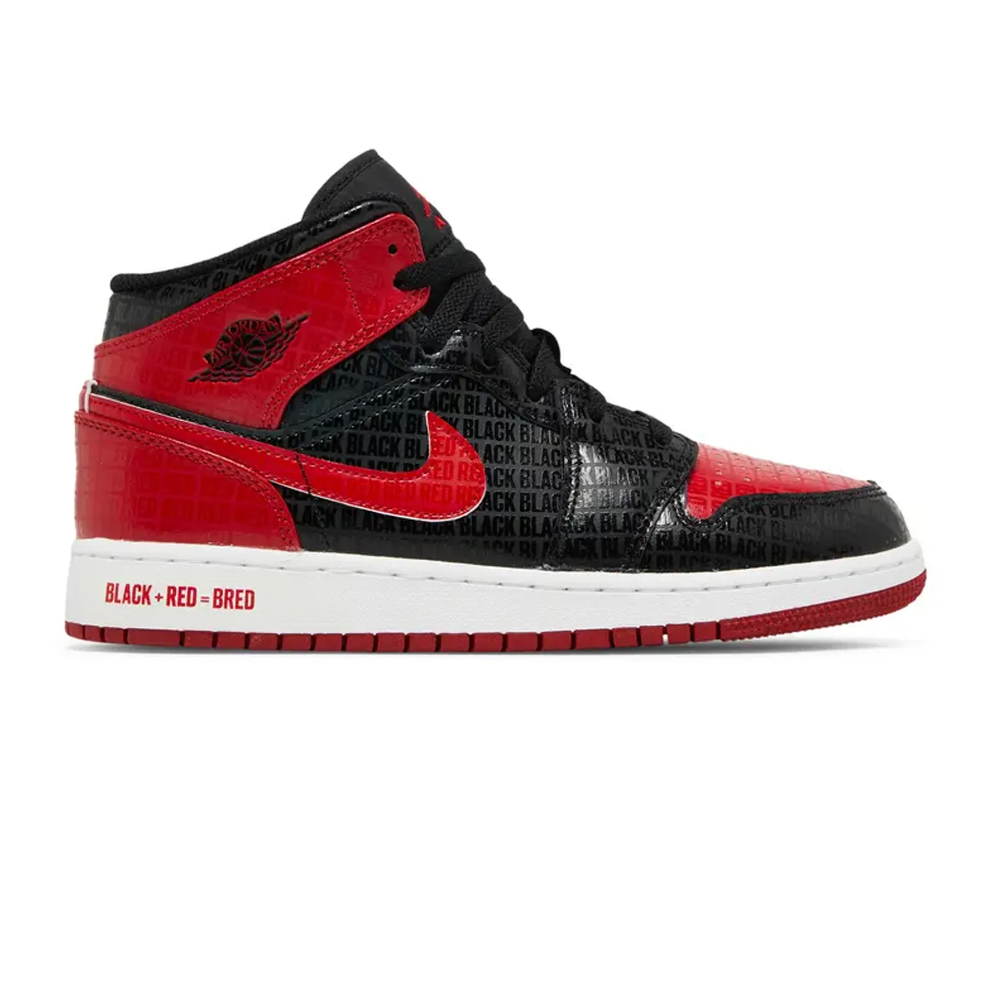 Air Jordan 1 Mid SS 'Bred Text' GS (2022)