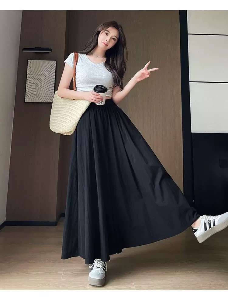 💝Buy 2 get 2 free🔥2025🔥 Brand new super sale 100 pieces Yamamoto skirt pants women summer 2025 new high waist slim a-line skirt casual ice silk wide leg pants