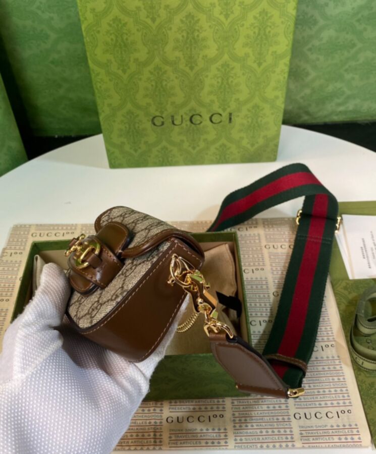Gucci Horsebit 1955 Strap Wallet 699760 Dark Coffee