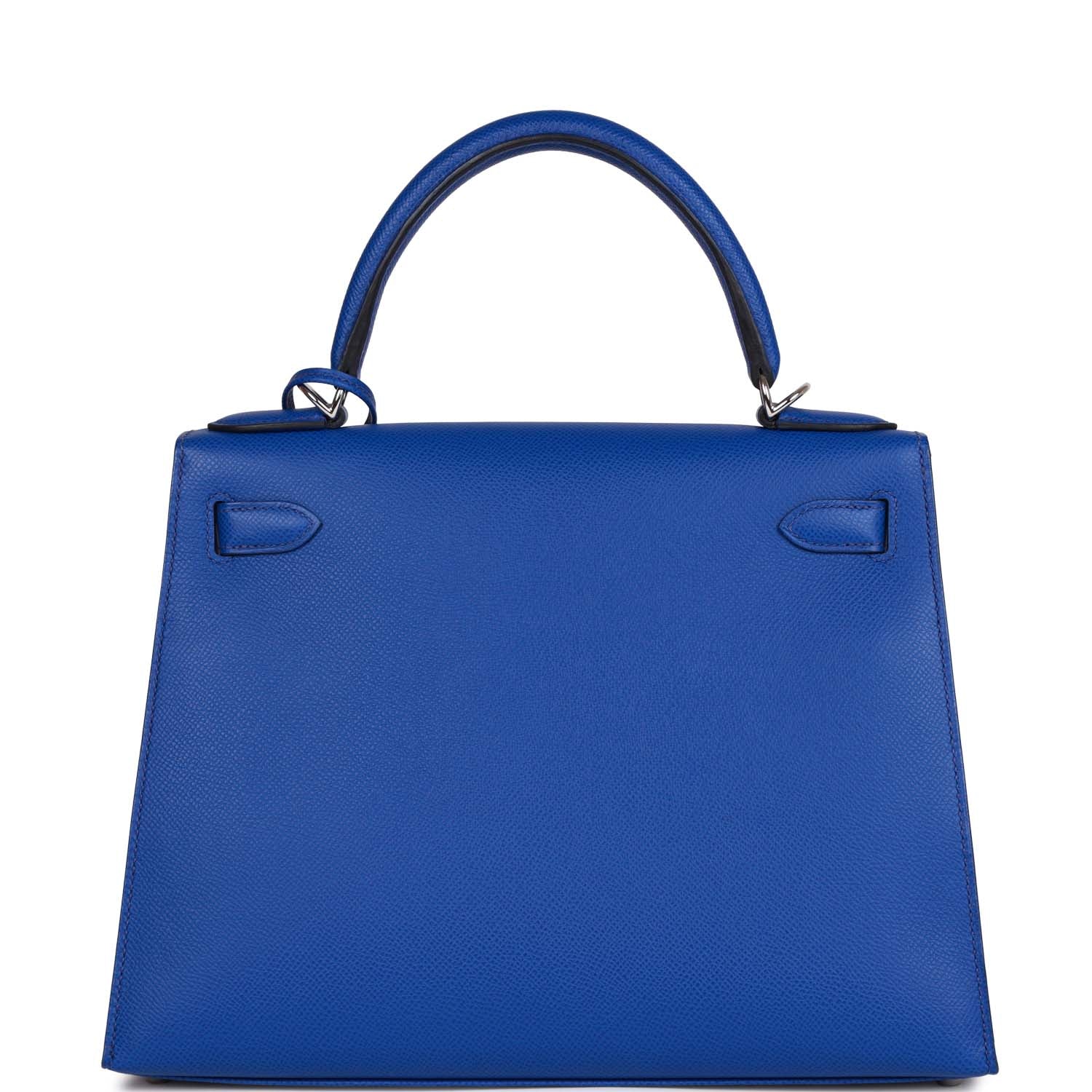 Hermès Bleu Royal Epsom Sellier Kelly 28cm Palladium Hardware