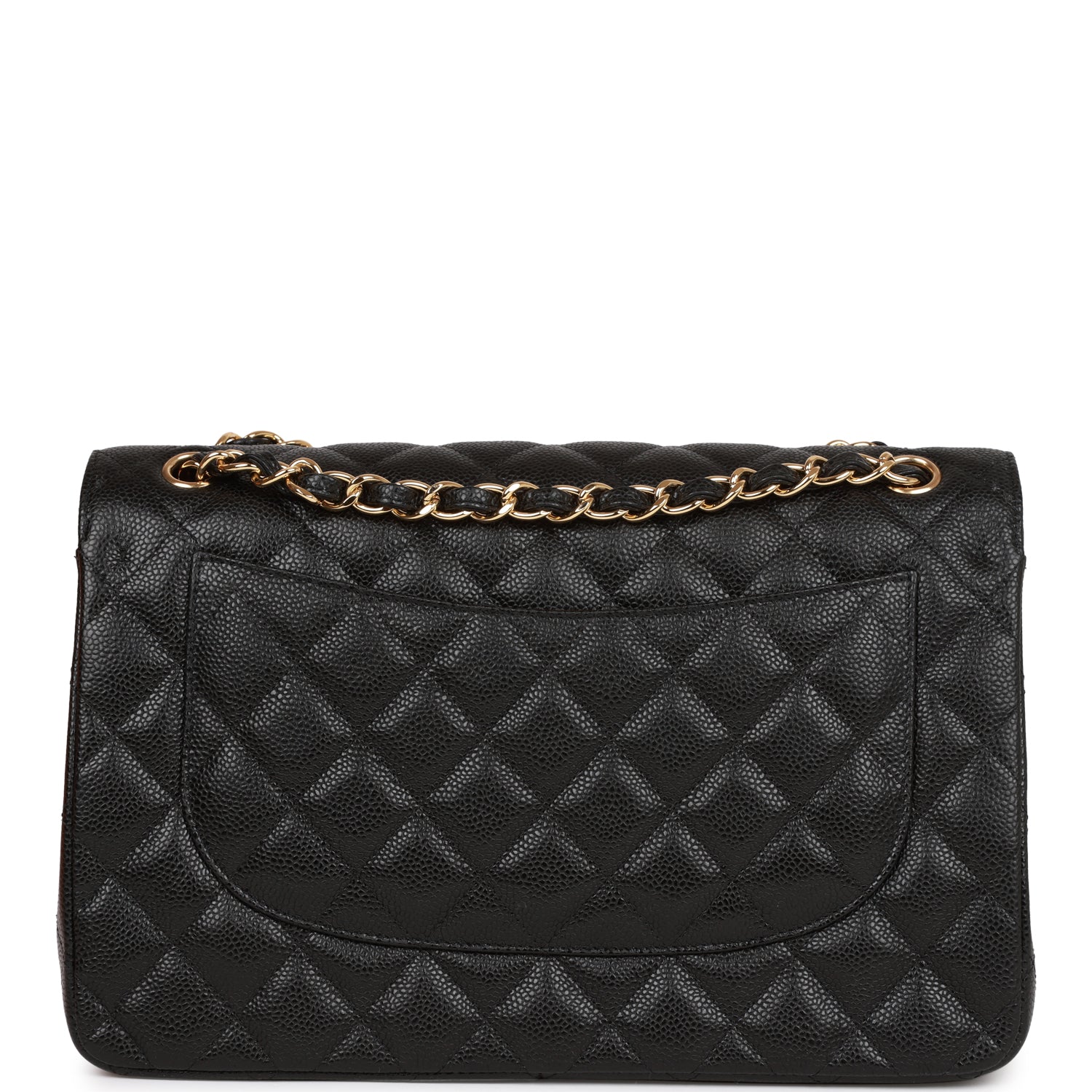 Chanel Jumbo Classic Double Flap Bag Black Caviar Gold Hardware