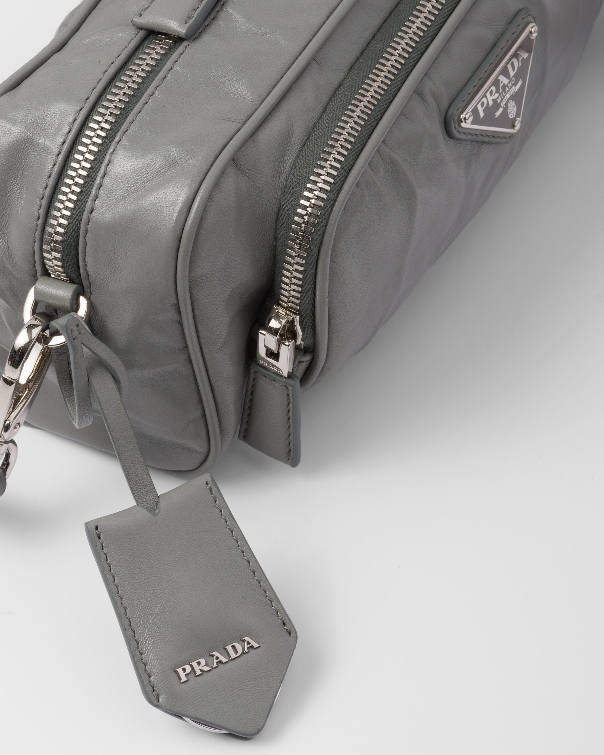 Prada Nappa antique leather multi-pocket shoulder bag - Slate Gray
