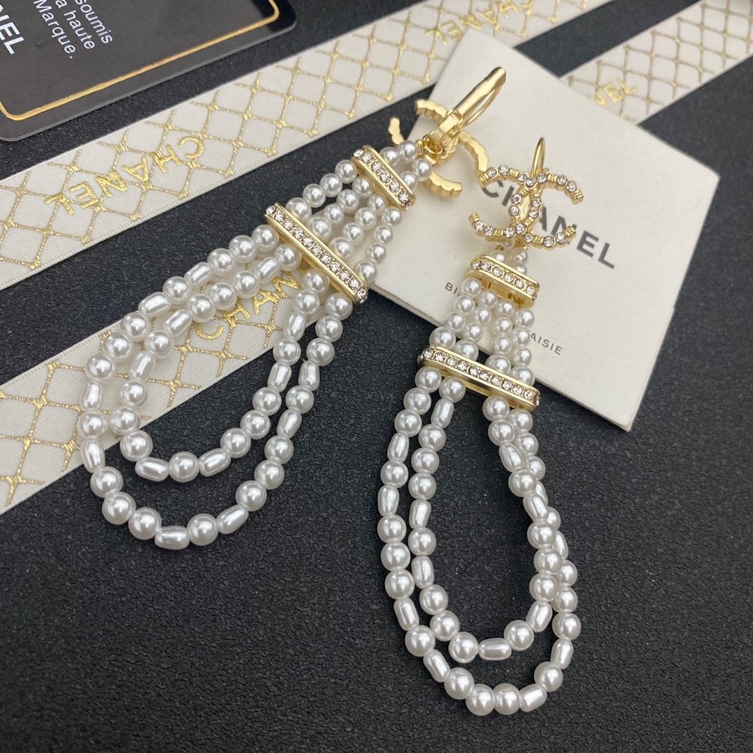 Fashion double-layer pearl earrings
