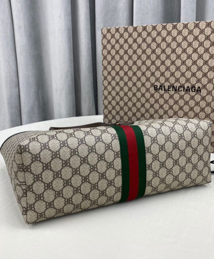 Balenciaga Hacker Medium Tote Bag Dark Coffee