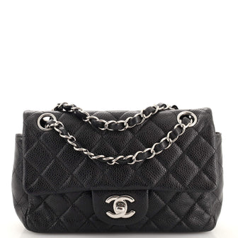 Chanel Classic Single Flap Bag Quilted Caviar Mini