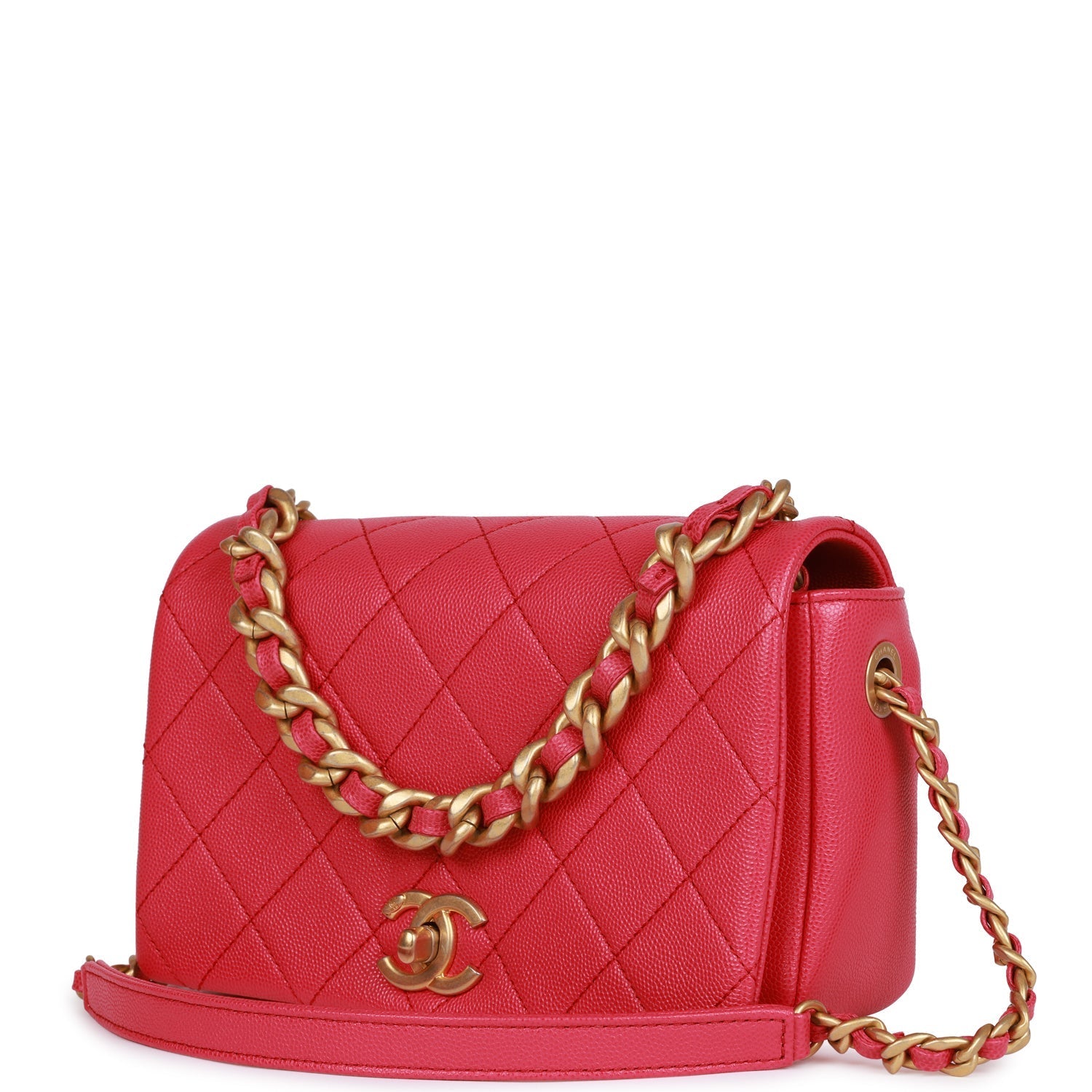 Fashion Therapy Flap Bag Hot Pink Caviar Gold Hardware