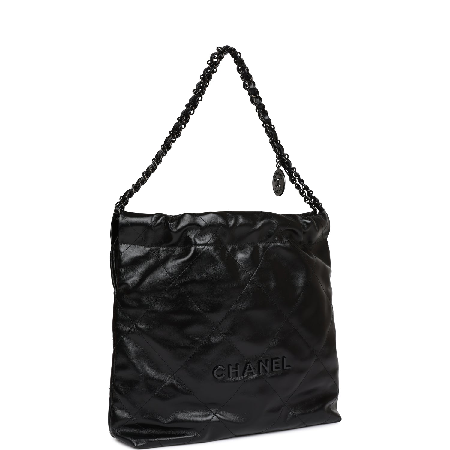 Small 22 Bag SO Black Calfskin Black Hardware