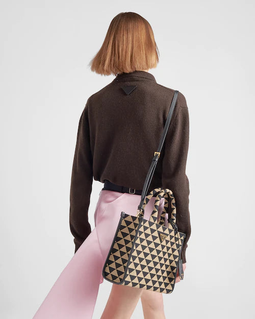 Prada Small Symbole embroidered fabric handbag