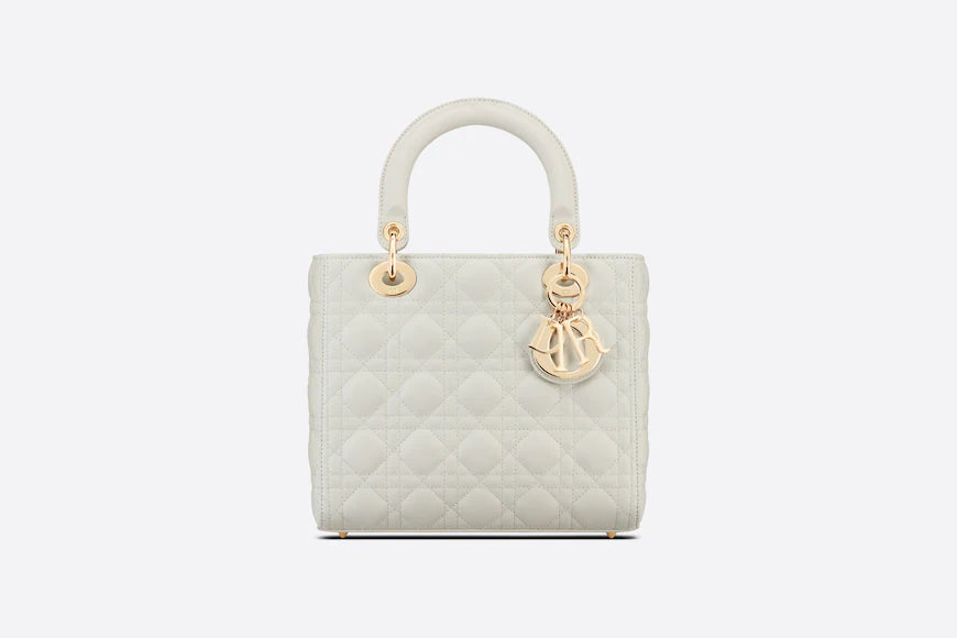 MEDIUM LADY DIOR BAG Latte Cannage Lambskin