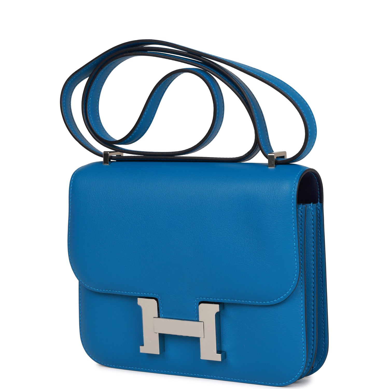 Hermès Constance 18 Mykonos Verso Evercolor Palladium Hardware