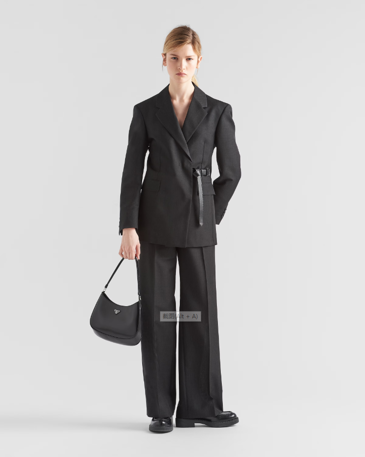 Prada Cleo brushed leather shoulder bag - Black